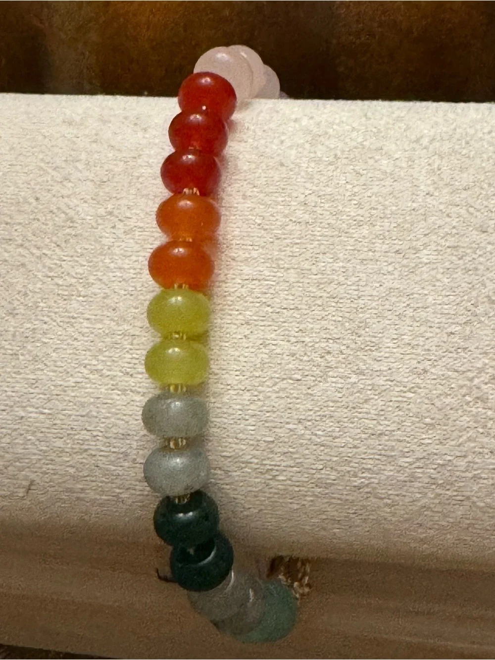 Multicolor Beaded Women’s Bracelet - Gold Accents